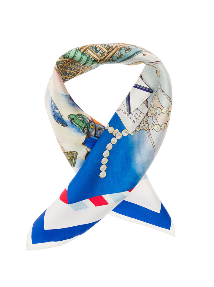 Multicoloured Foulard Silk Twill With Printed Pattern Casablanca Woman Scarfs And Foulards