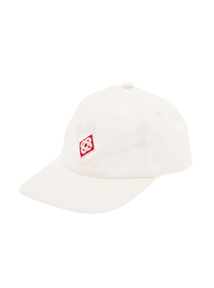 White Cotton Hat With Embroidered Logo Man Casablanca And Gloves