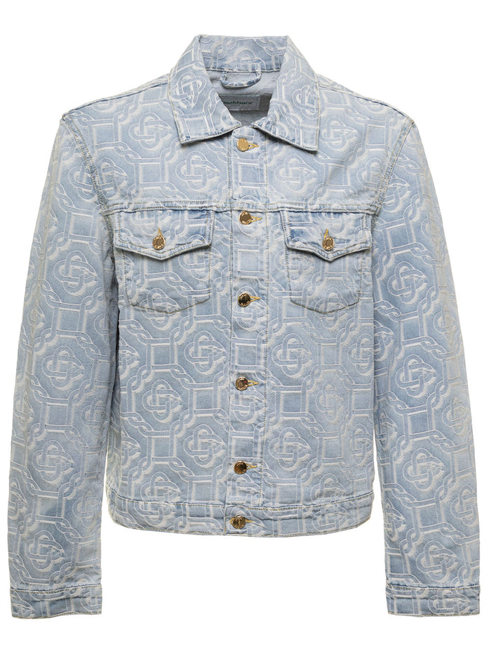 Classic Denim Jacket Jacquard Bleached Monogram - Blu