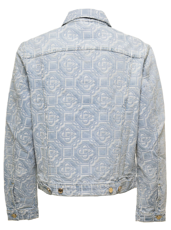 Classic Denim Jacket Jacquard Bleached Monogram - Blu