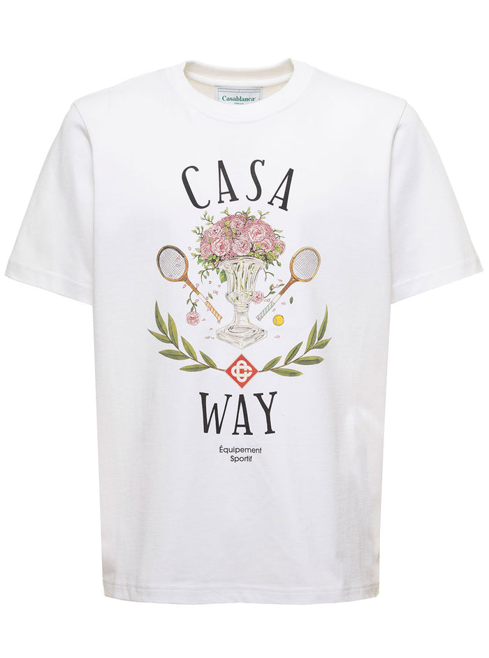 Casa Way Printed T-Shirt White Jersey - Organic Cotton Tshirts And Polo Shirts