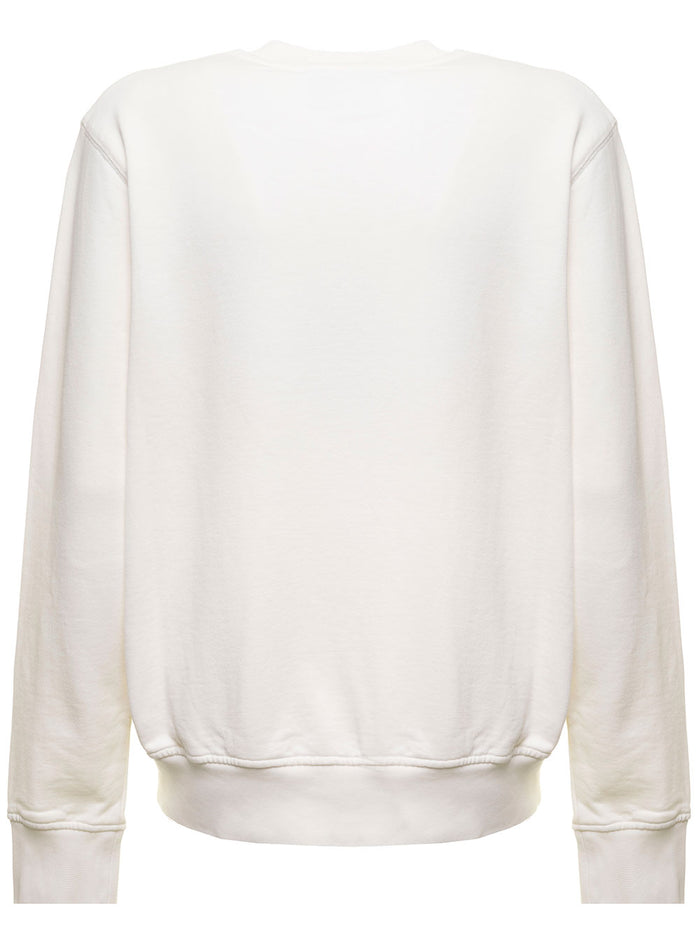 Plaza Casa Embroidered Sweatshirt White Cotton Woman Casablanca Organic Sweatshirts