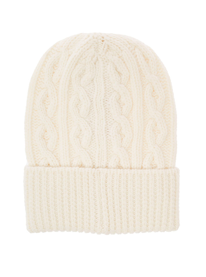 White Cable-Knit Beanie Hat Man Kenzo Wool And Gloves