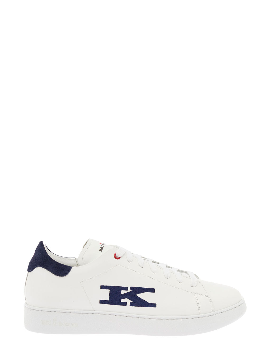 White Suede Sneakers Man Kiton Calf