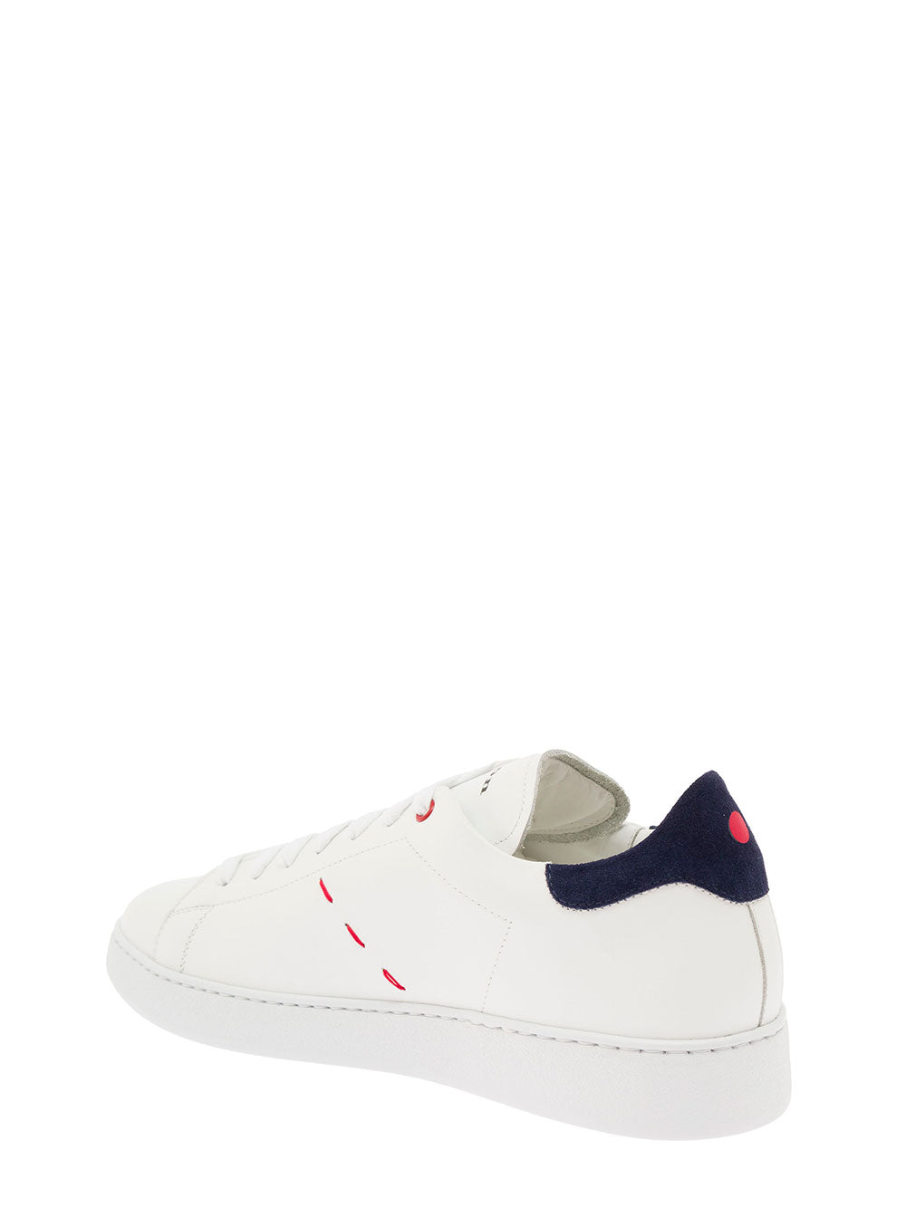 White Suede Sneakers Man Kiton Calf