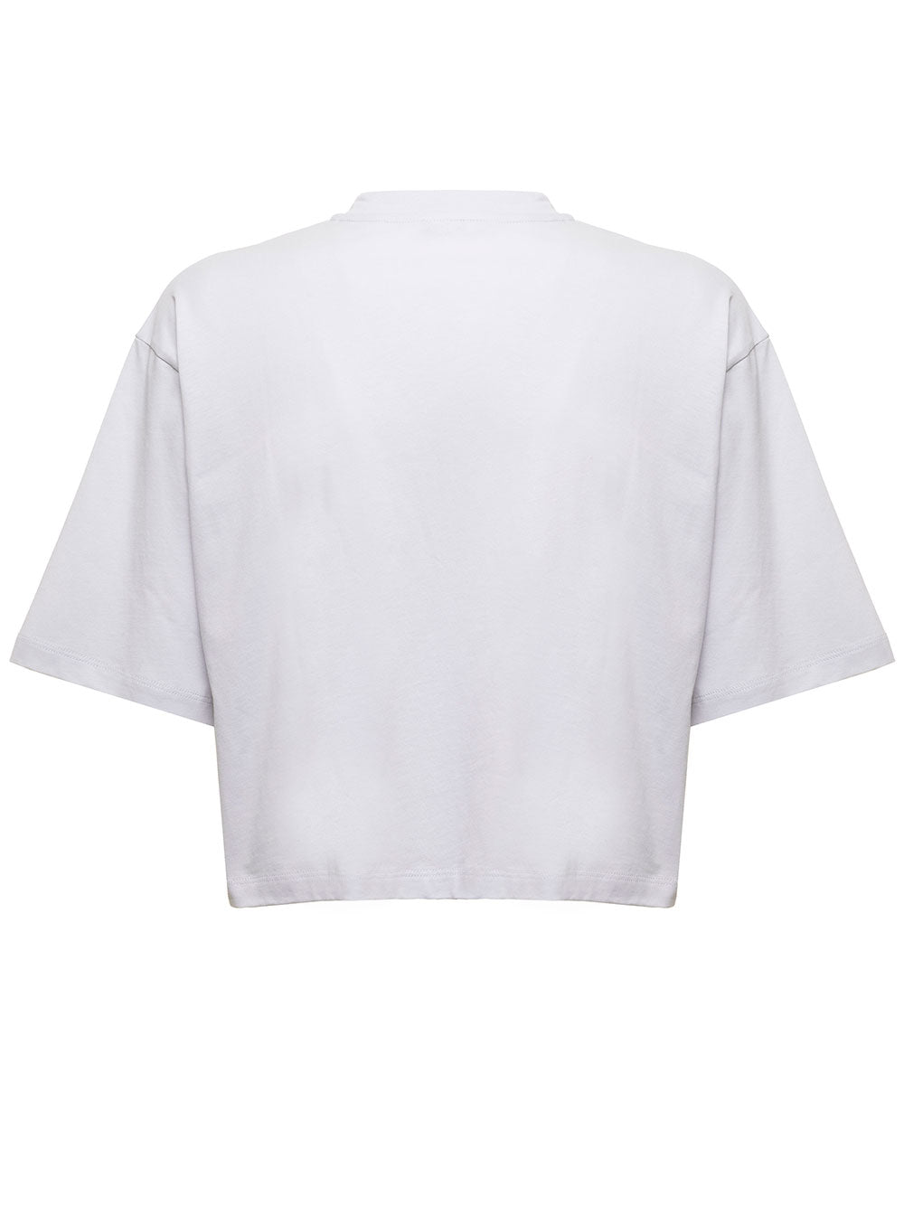Cropped Balmain Print T-Shrt Blu Cotton Tshirts And Polo Shirts