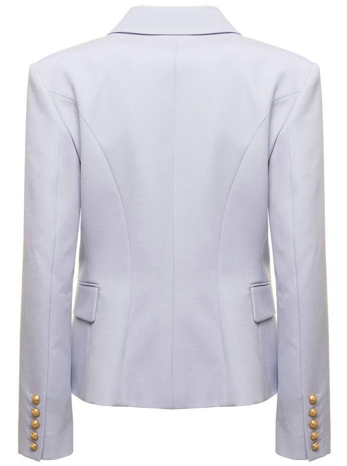 6 Buttons Grain De Poudre Jacket Violet Wool Blazers