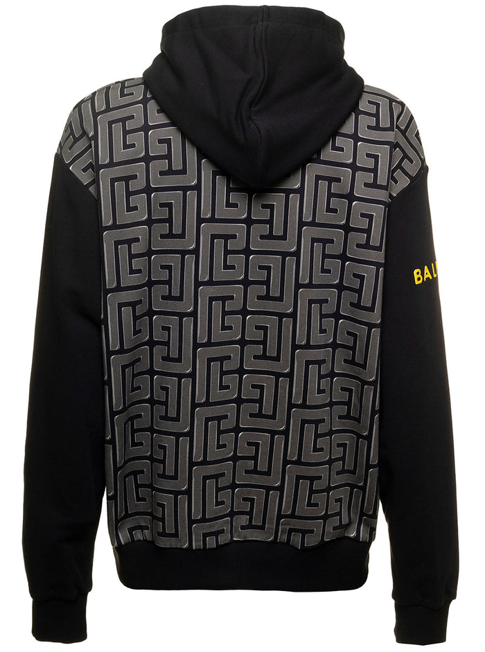 Multicolor Pokémon Hoddie Cotton Jersey With Printed Pattern On Front And Back Balmain Man Black Elastane Sweatshirts