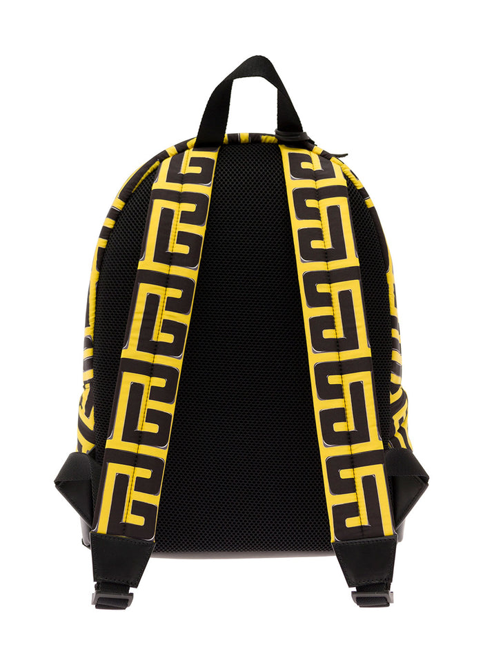 Yellow Pokémon Back Pack Tech Canvas With Printed Pikachu, Pattern And Logo Balmain Man Polyester Backpacks Belt Bags