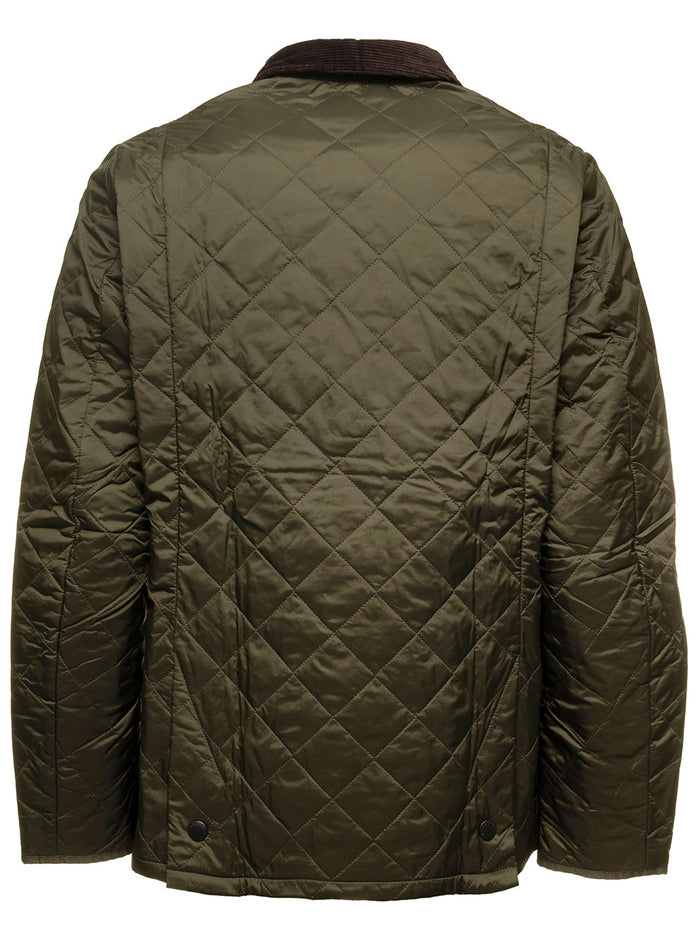 Olive Green Quilt Jacket Man Barbour Polyamide Down