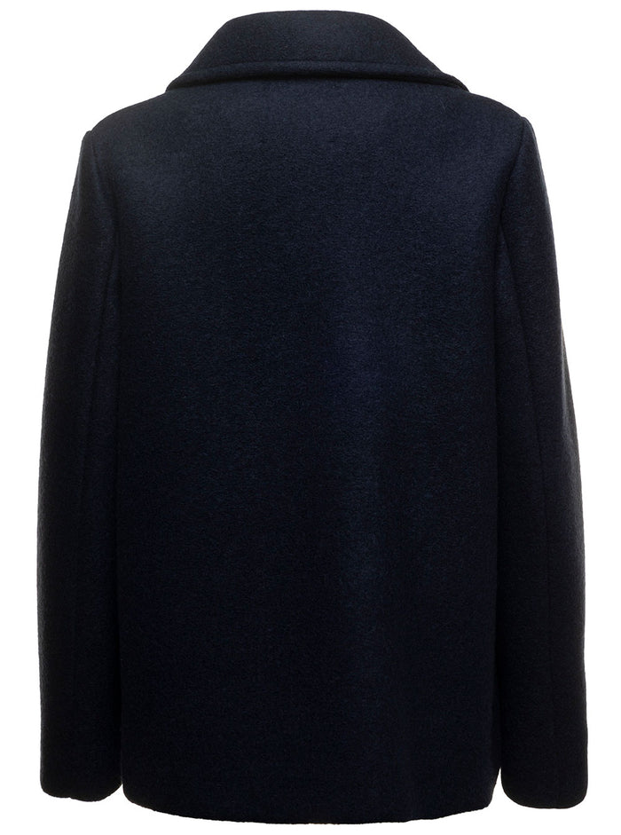 Doible Breasted Peacoat Blu Outerwear