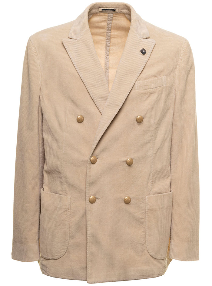 Giacca Velluto Rocciatore Beige Cotton Elastane Blazers