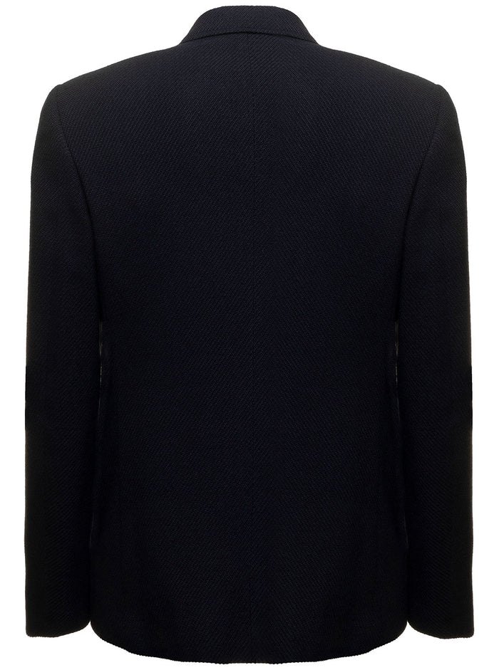 Look Vetrina 2 Giacca Mower Diagonale Grosso Foderato Blu Wool Cotton Elastane Blazers