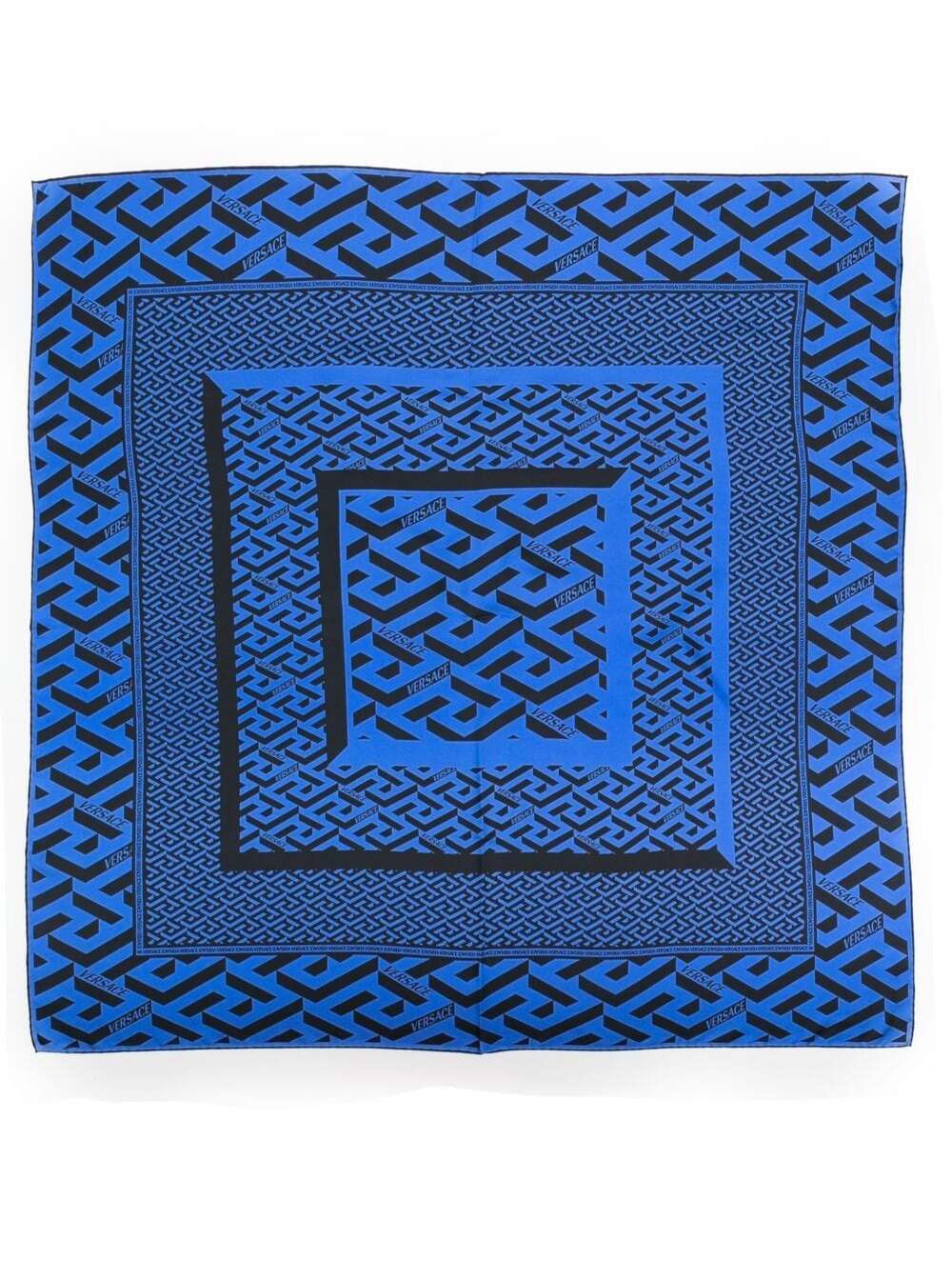 Printed Twill Silk 90 X Foulard Blu Scarfs And Foulards