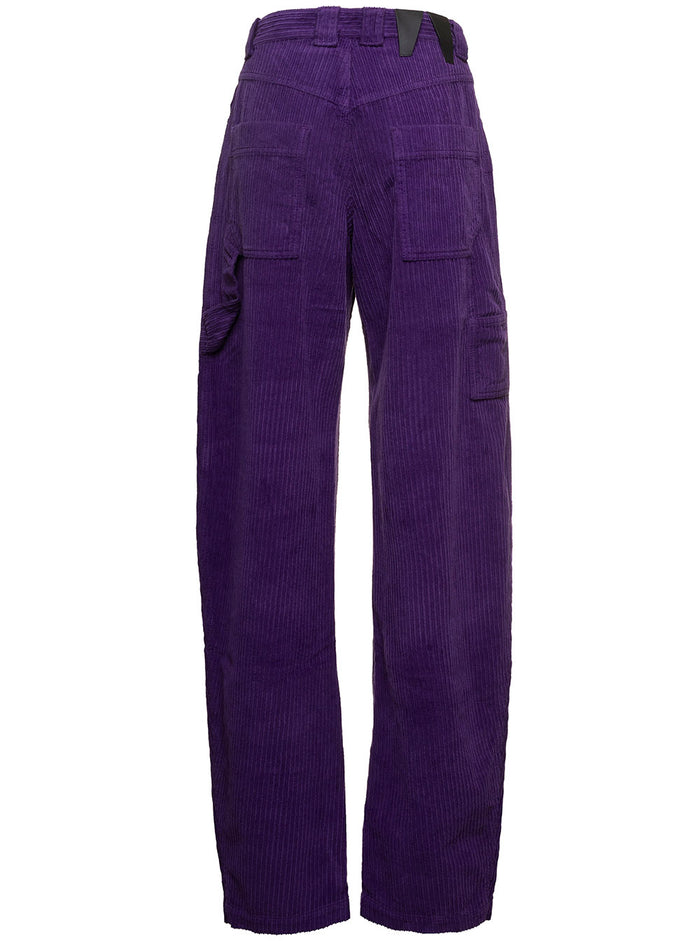 Audrey Garment Dyed Corduroy Violet Trousers