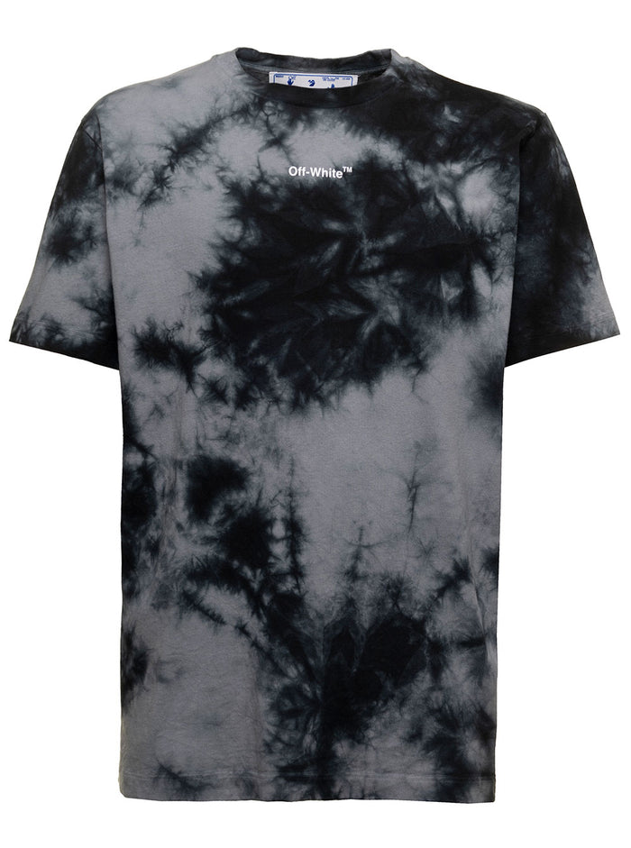 Arrow Tie Dye Slim S-S Tee Grey Cotton Tshirts And Polo Shirts