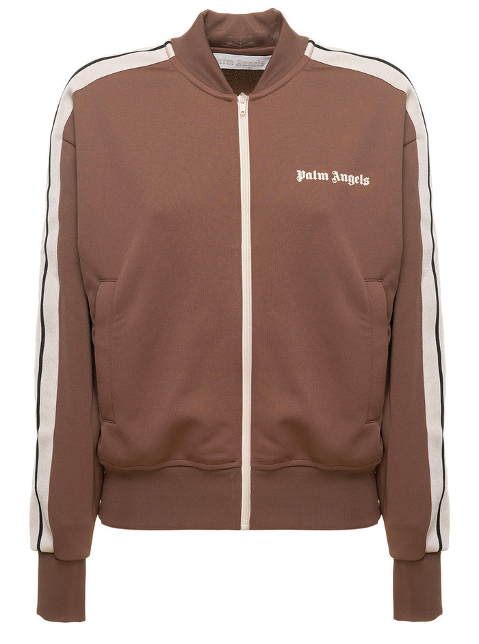Bomber Jacket Brown Polyester Sweatshirts