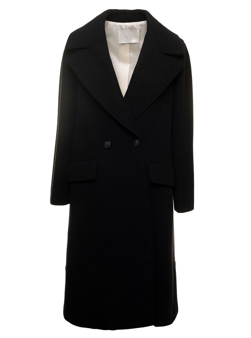 Otto Wool Oversize Coat Black Virgin Polyamide