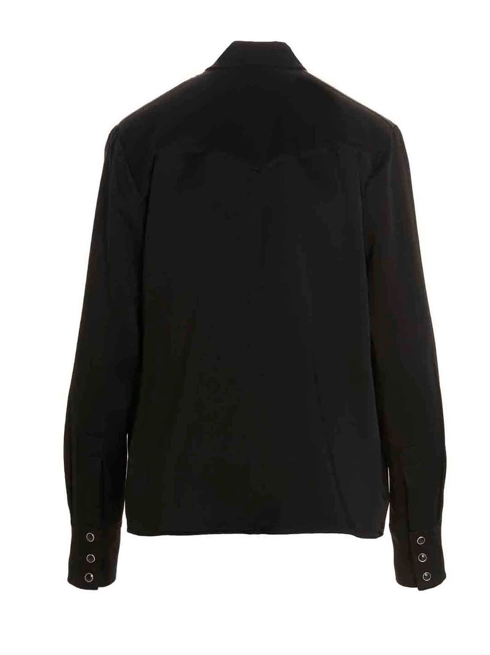 Pussybow Blouse Black Acetate Viscose Shirt