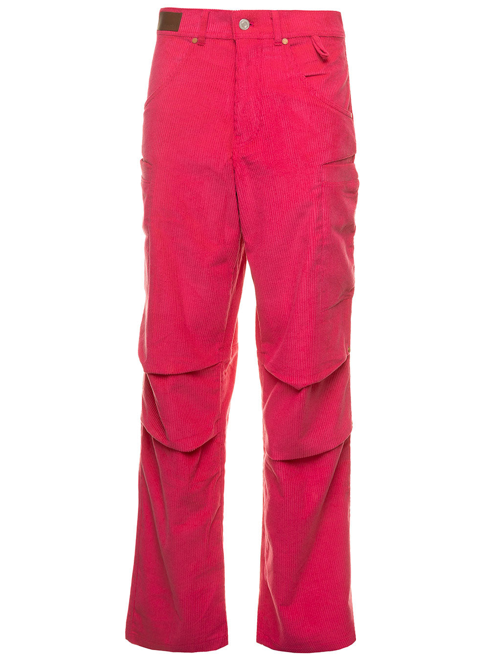 Courduroi Cargo Flash Pants Pink Cotton Trousers