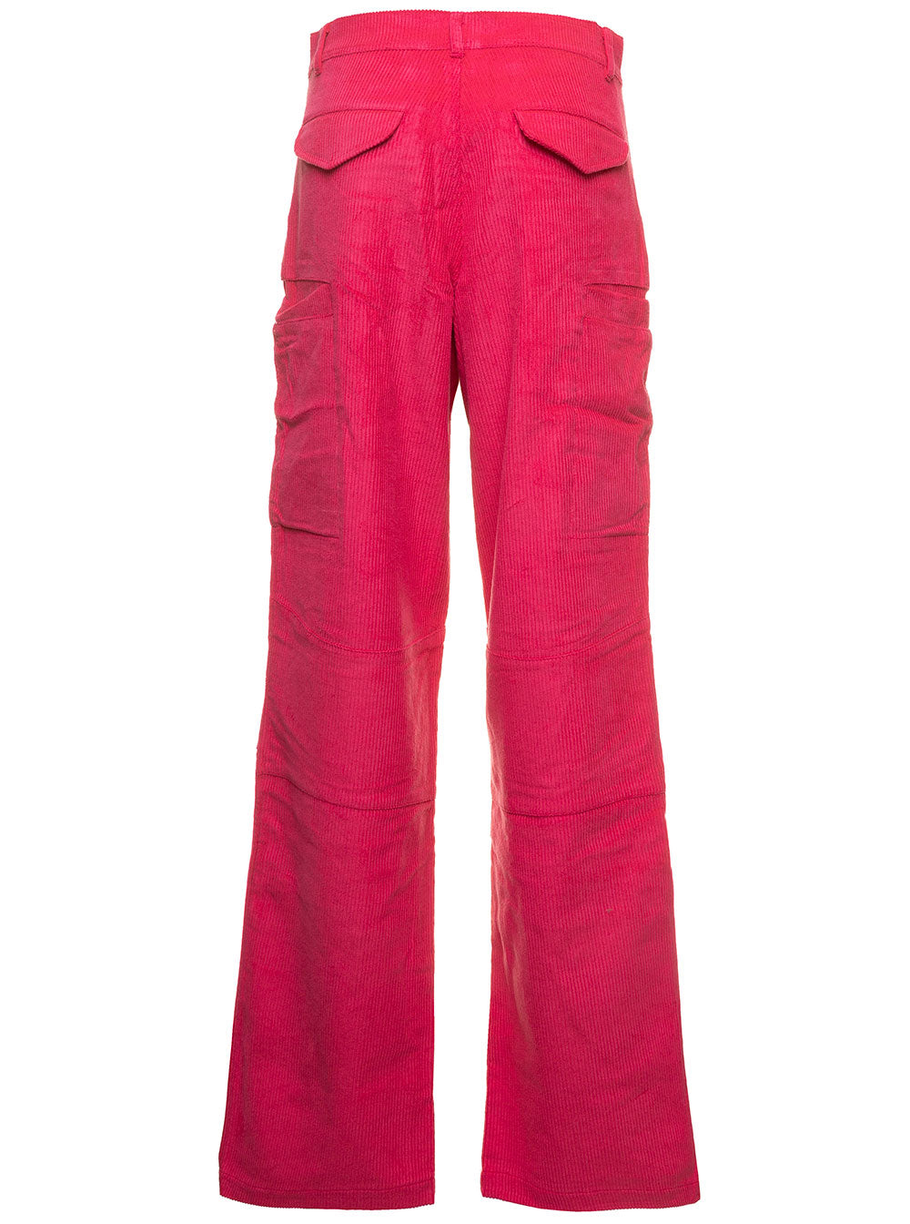 Courduroi Cargo Flash Pants Pink Cotton Trousers