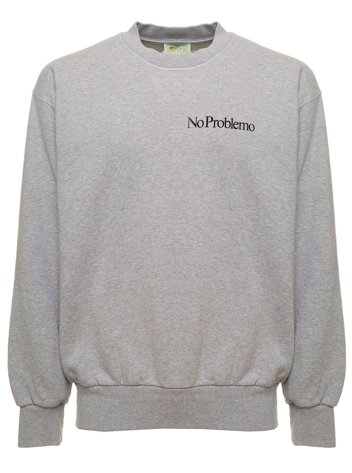 Felpa No Problemo Grey Cotton Sweatshirts