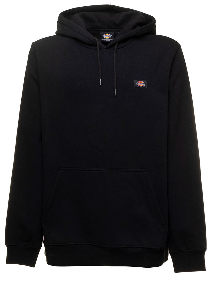 Black Hoodie With Logo Cotton Blend Man Dickies Co Pl Sweatshirts
