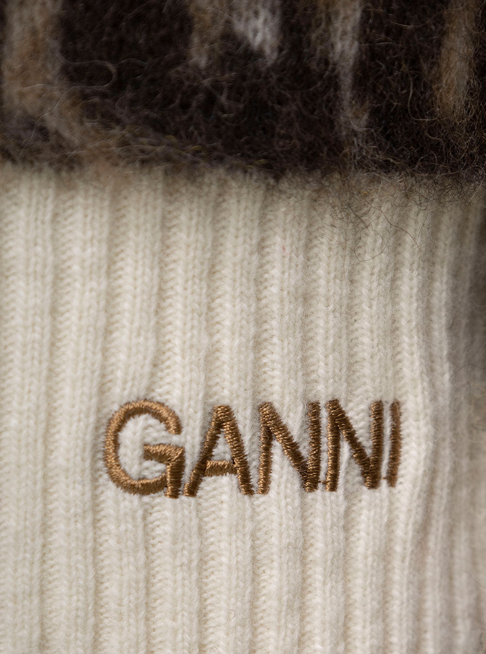 Leopard Jacquard O-Neck Brown Jersey