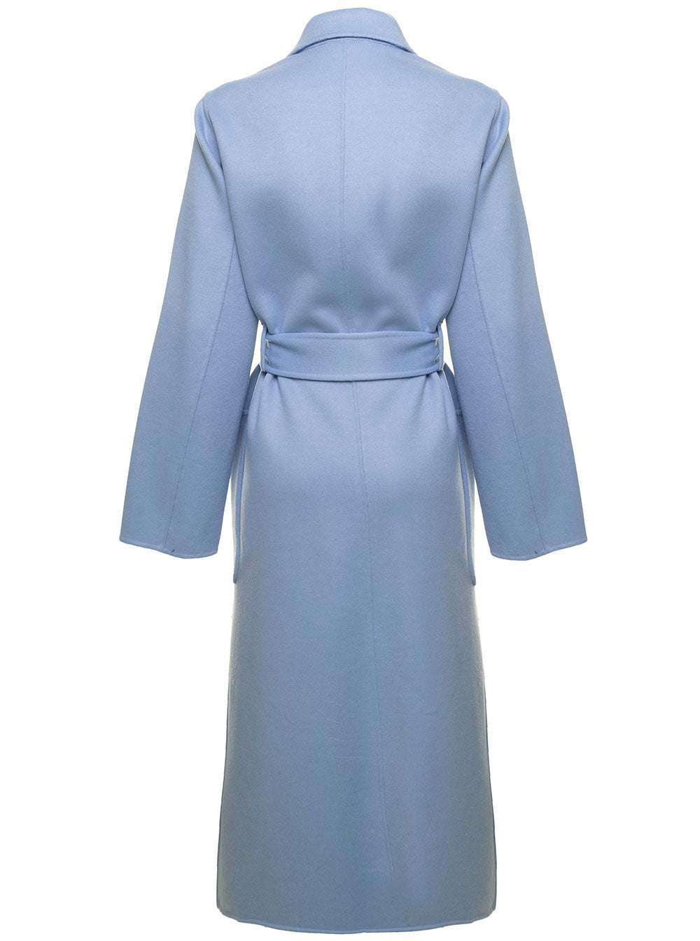 Celia Tie-Waist Single Breasted Light-Blue Coat Wool Woman Ivy Oak Blu