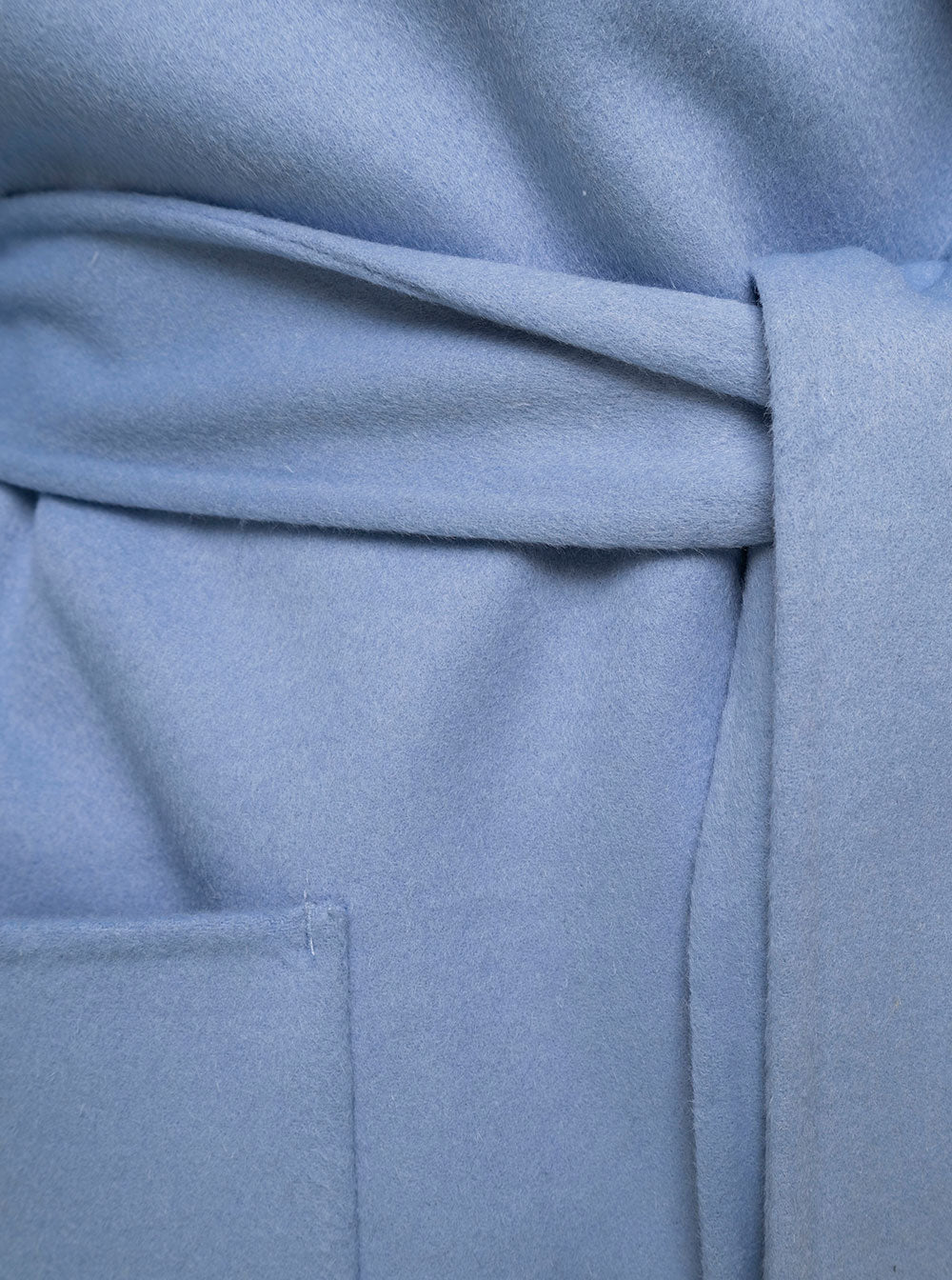Celia Tie-Waist Single Breasted Light-Blue Coat Wool Woman Ivy Oak Blu