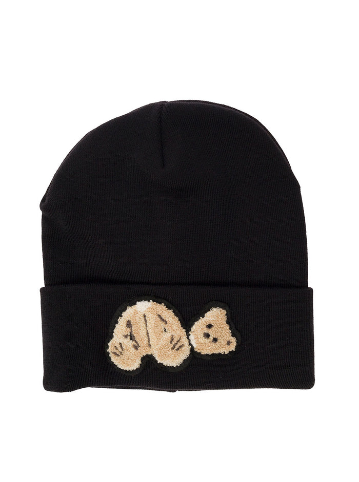 Bear Beanie Black Acrylic Wool Hats And Gloves