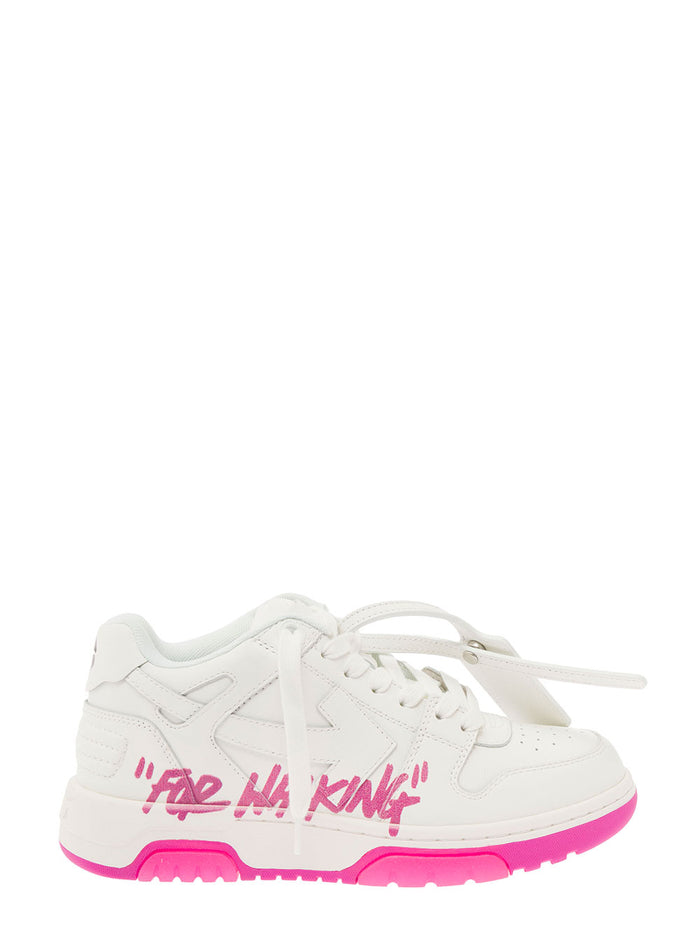 Ooo For Walking Sneaker White Polyester Leather