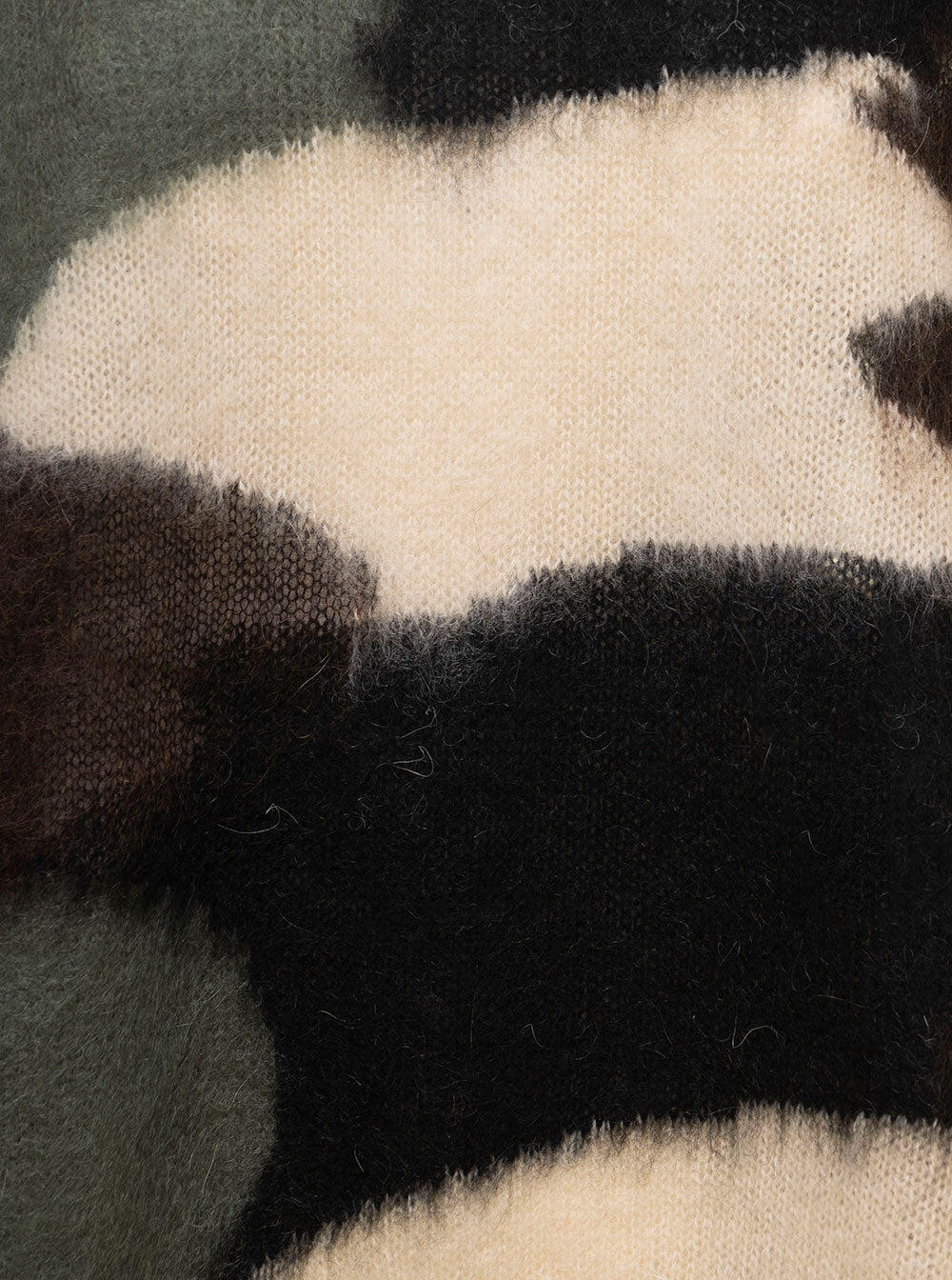 Camouflage High Neck Pull Green Acrylic Polyamide Mohair Jersey