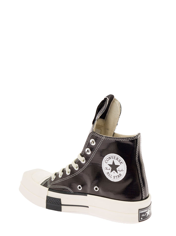 Shiny Black Denim Turbodrk Sneakers Converse X Drkshdw Woman Cotton