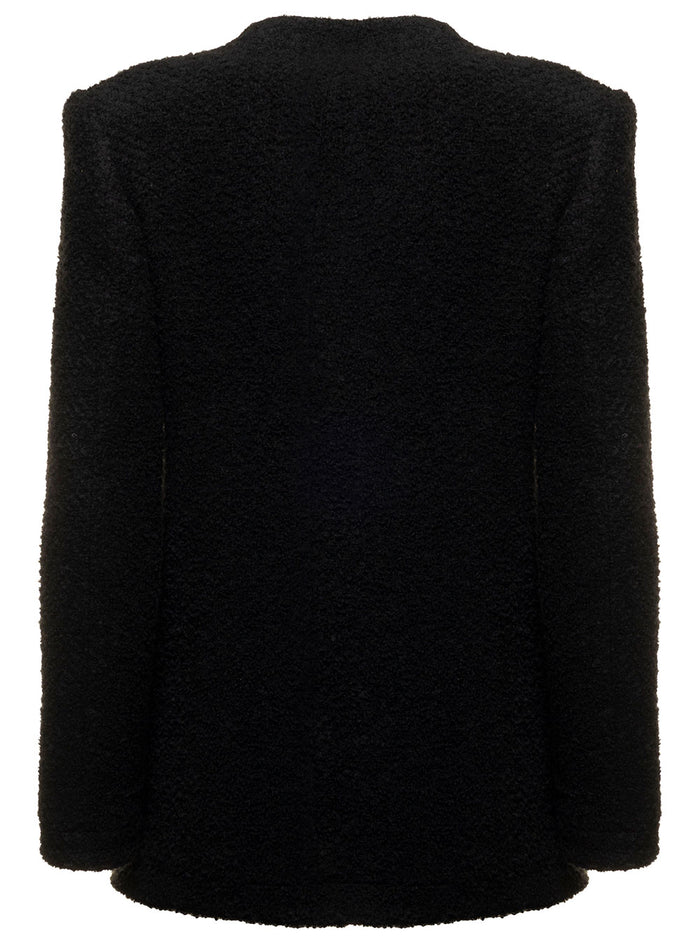 Tweed Jackt Black Blazers