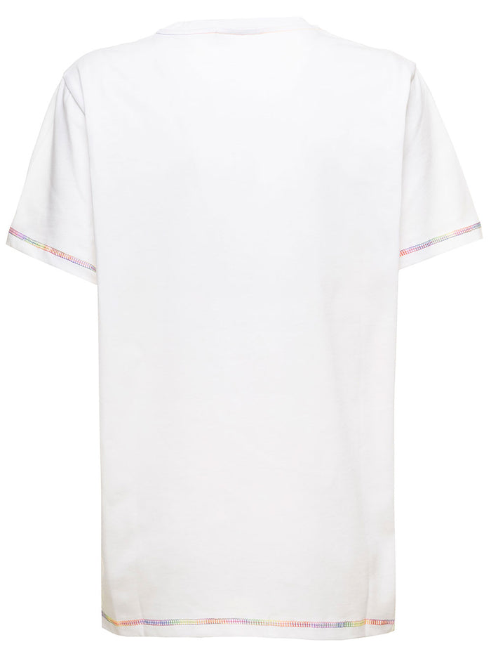 Light Jersey Smiley Relaxed T-Shirt Woman Ganni White Organic Cotton Tshirts And Polo Shirts