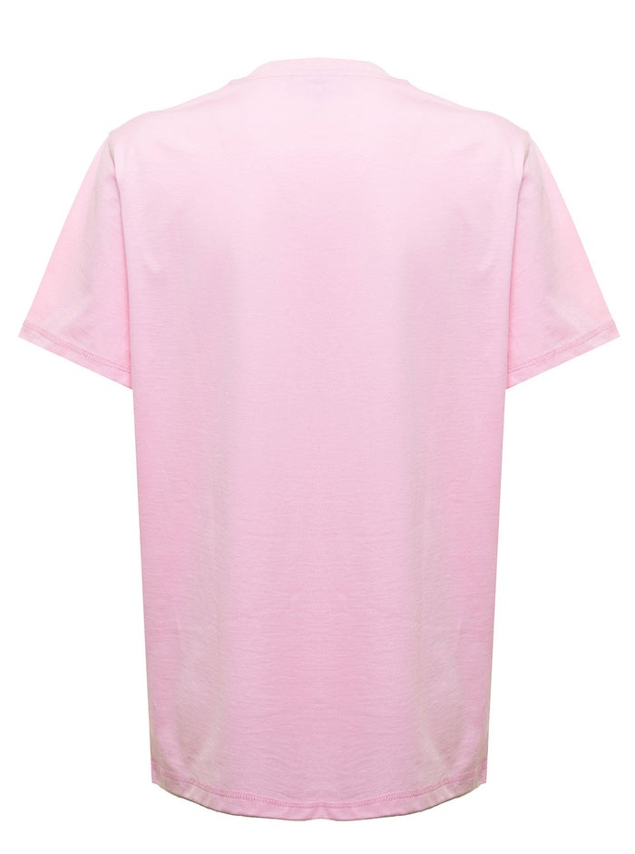 Basic Jersey Smiley Relaxed T-Shirt Pink Organic Cotton Tshirts And Polo Shirts