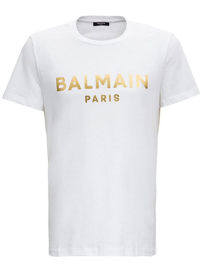 White Cotton T-Shirt With Logo Print Tshirts And Polo Shirts