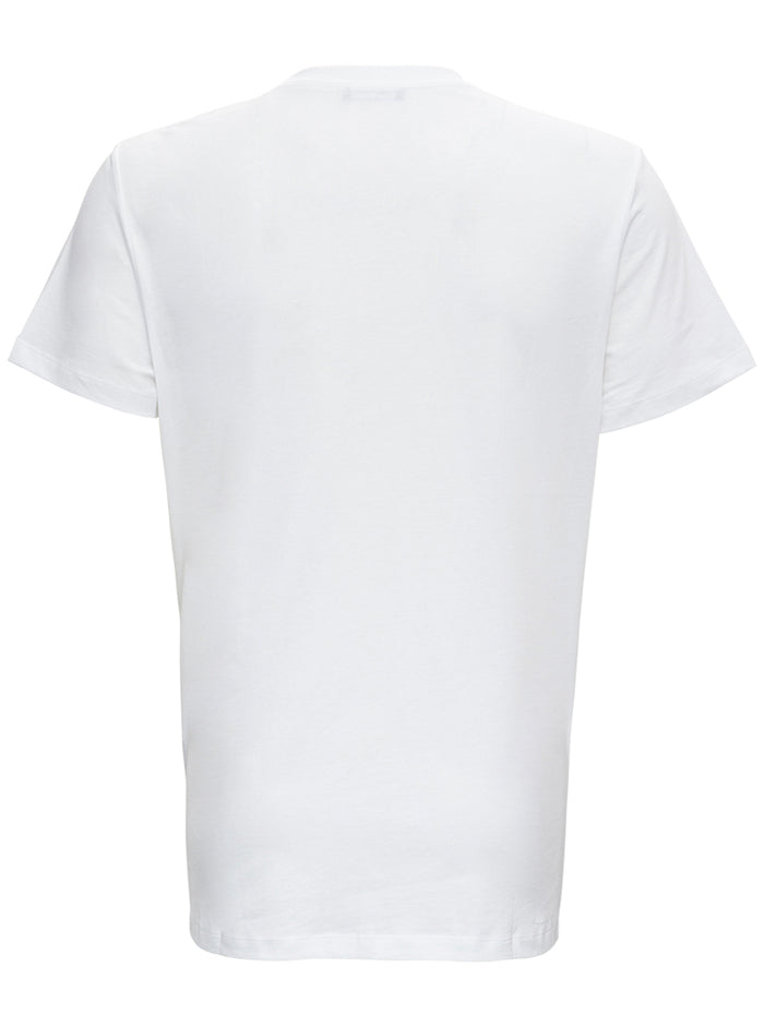 White Cotton T-Shirt With Logo Print Tshirts And Polo Shirts