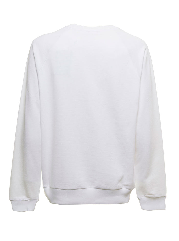 Balmain Mans White Organic Cotton Sweatshirt With Logo Sweatshirts