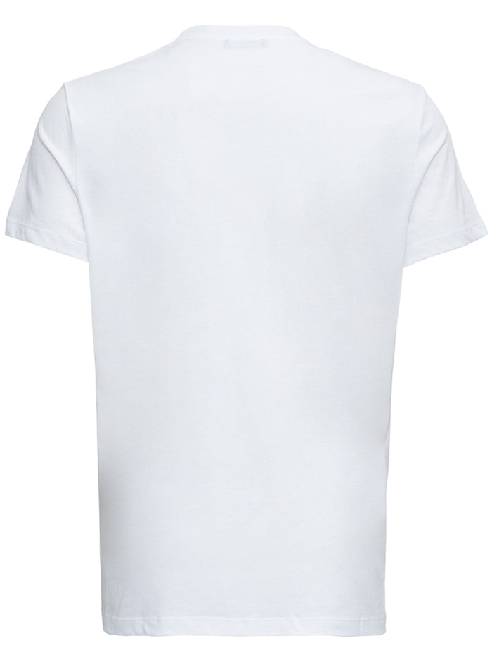 White Cotton T-Shirt With Logo Print Tshirts And Polo Shirts