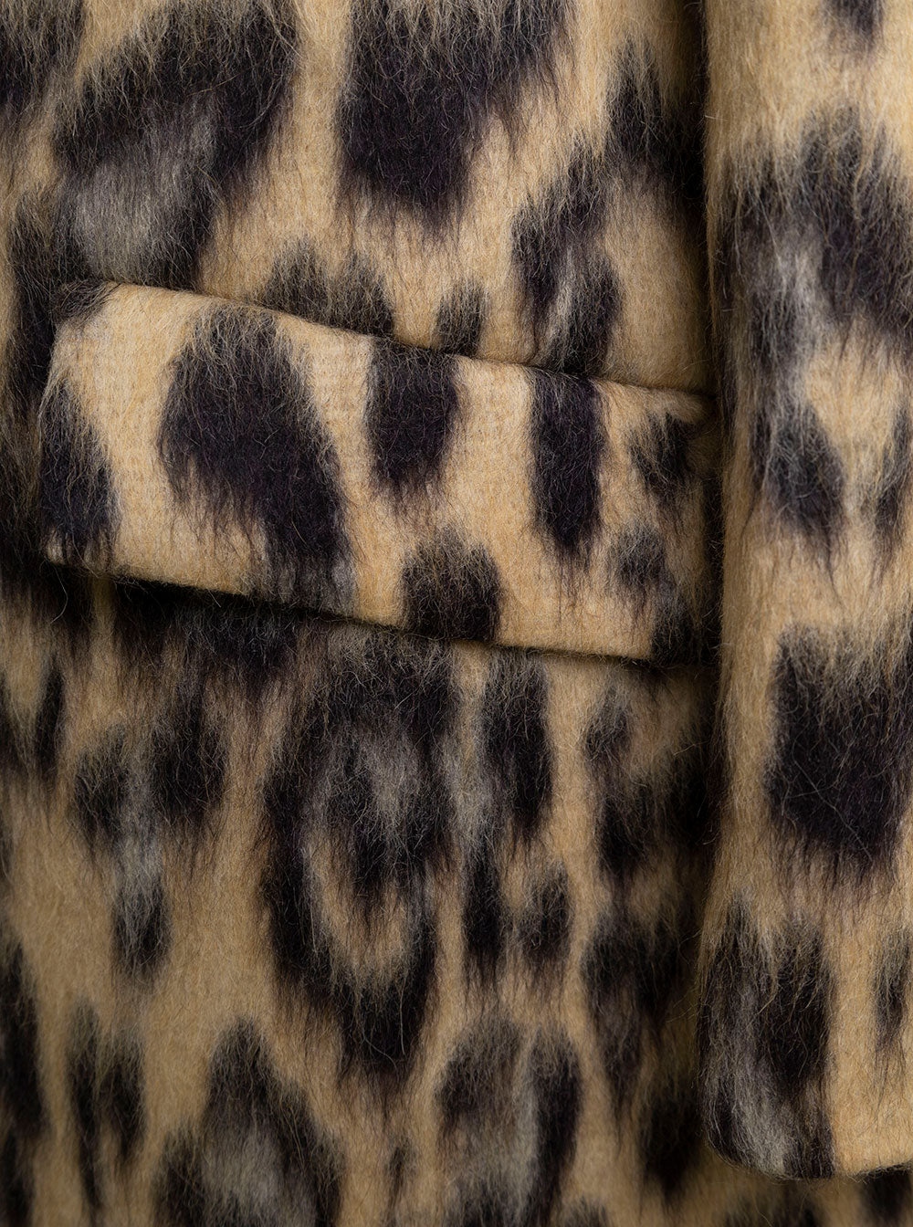Animalier Jacquard Coat Brown Virgin Wool Alpaca Polyamide