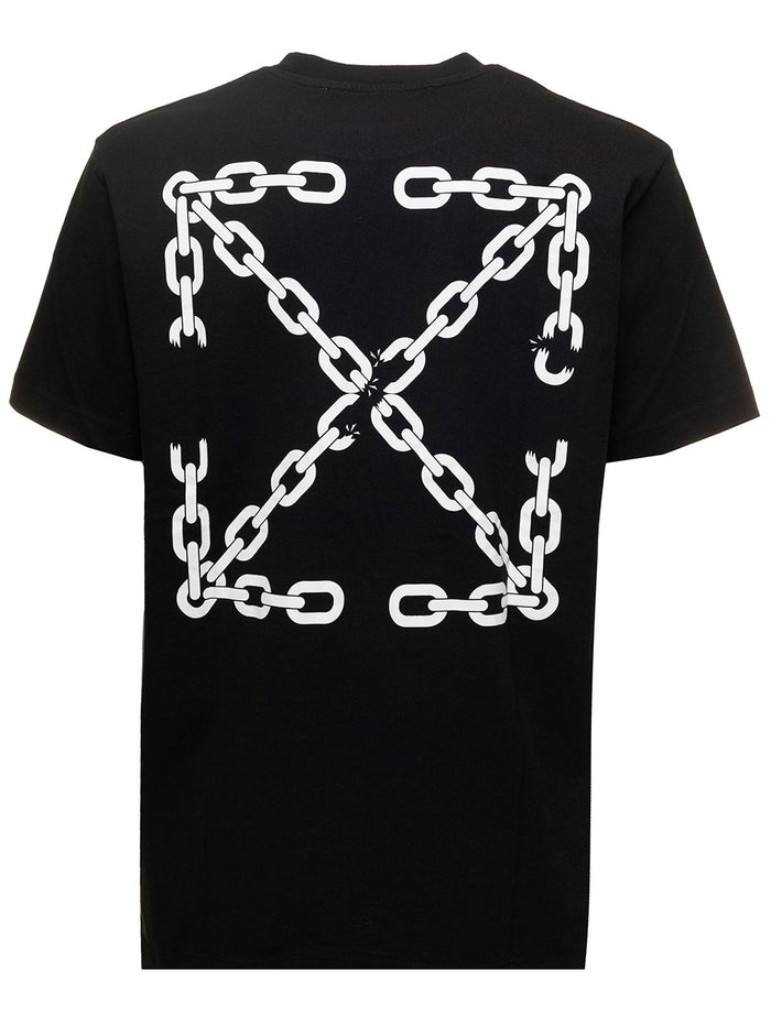 Chain Arr Slim S-S Tee Black Cotton Tshirts And Polo Shirts