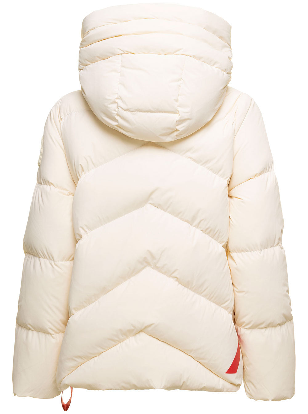 Helsinki Whte Padded Down Jacket With Hood Polyamide Woman After Label White Elastane