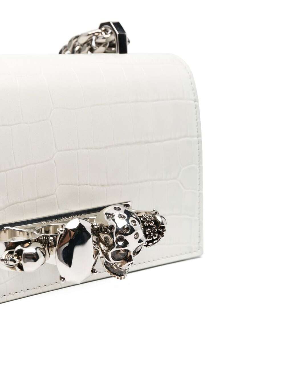 Mini Jewell.satchel-Himalayan Croc Grey Calf Crossbody Bags