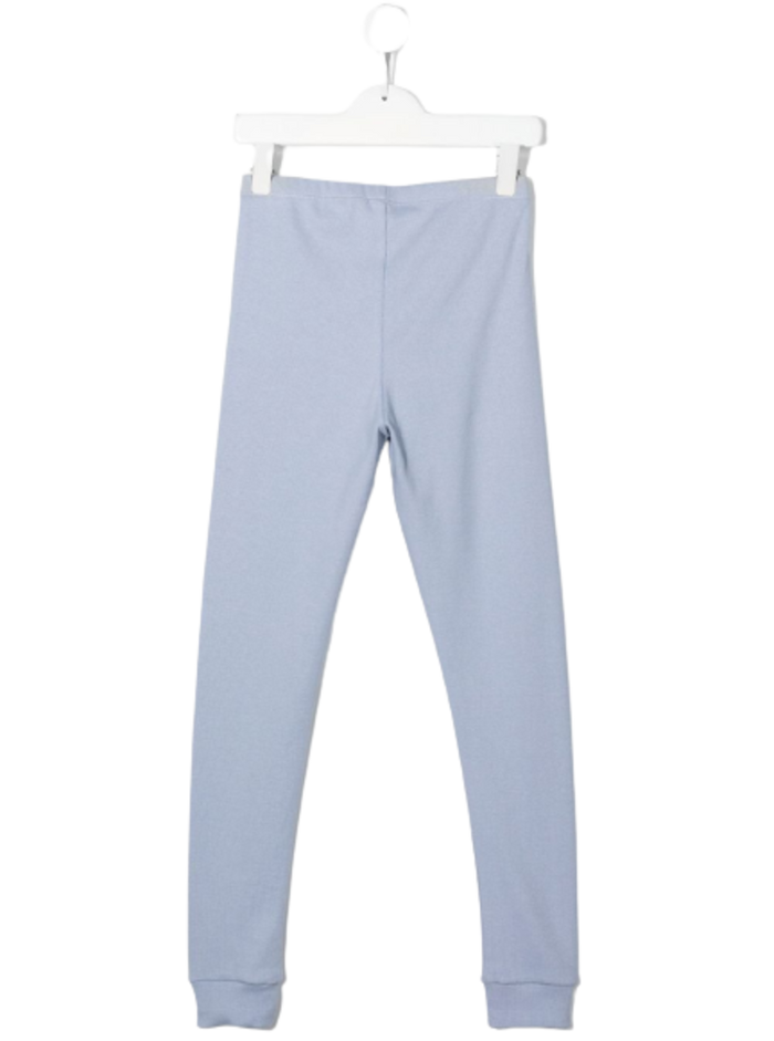 Solid Rib Leggings Blu Organic Cotton Elastane Trousers