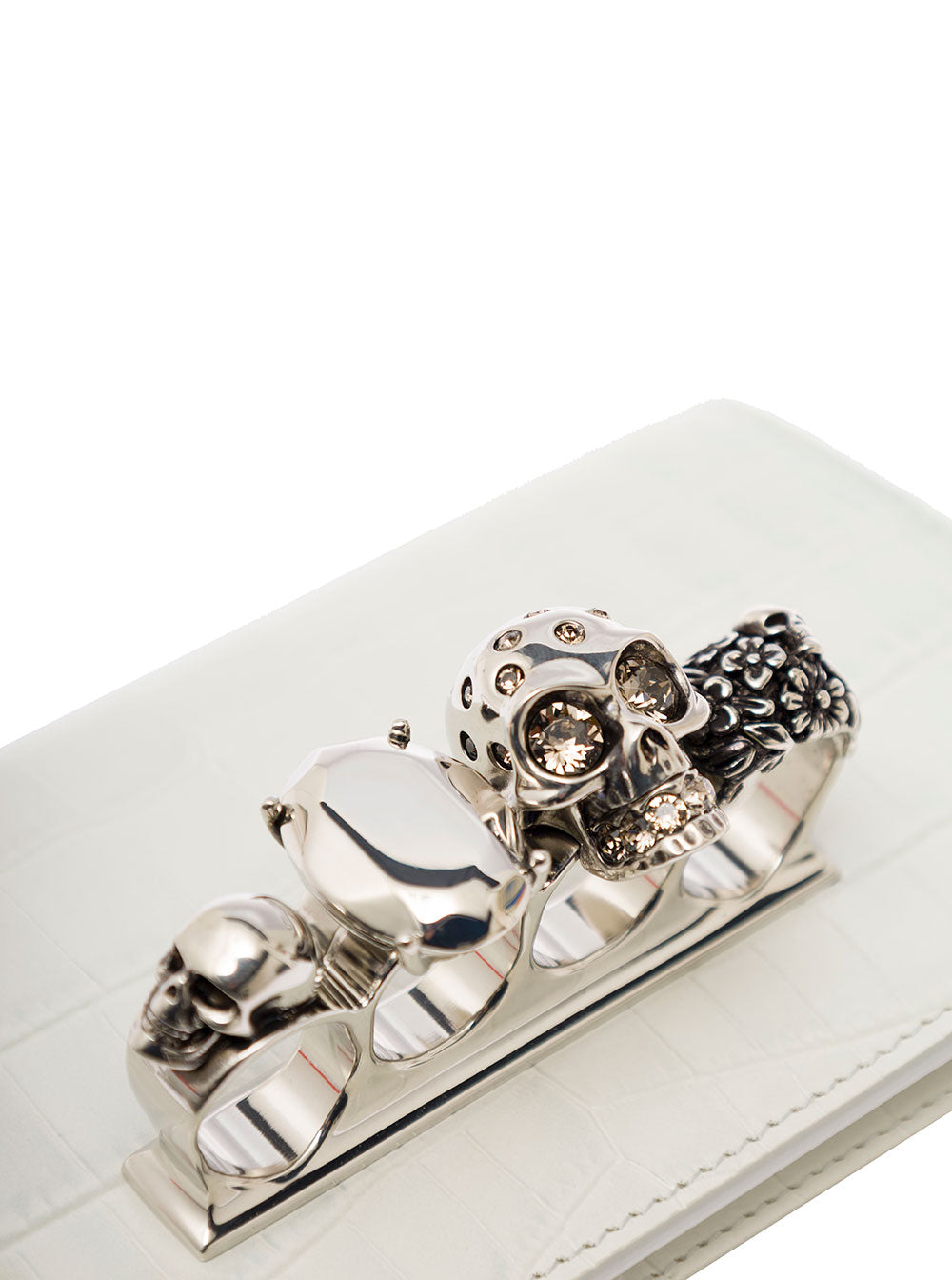 Mini Jewell.satchel-Himalayan Croc Grey Calf Crossbody Bags