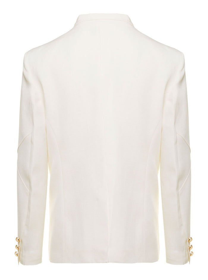 Envelope Jacket Viscose Silk Suiting Off-White - Blazers