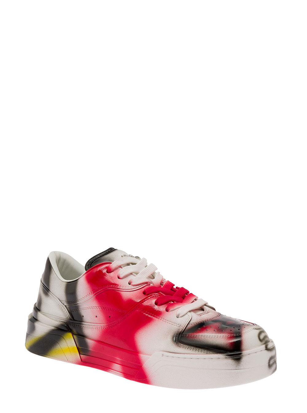 New Roma Multicolor All-Over Graffiti Sneakers Leather Man Dolce & Gabbana Lamb Calf