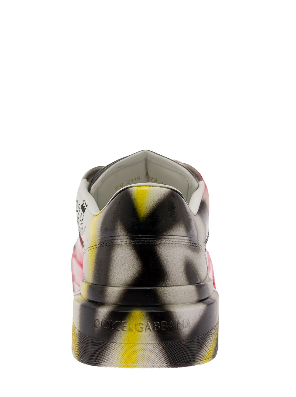 New Roma Multicolor All-Over Graffiti Sneakers Leather Man Dolce & Gabbana Lamb Calf